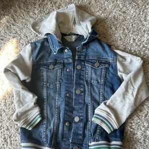 H&M Kids Blue Denim Jacket with Gray Hood